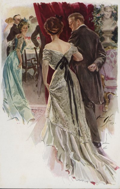 Ilustração para Quando um Homem Casar por Mary Roberts Rinehart (cor litho) de Harrison Fisher