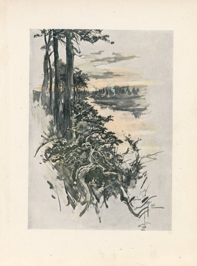 Canção de Hiawatha de Longfellow (litografia a cores) de Harrison Fisher