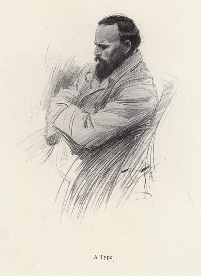 Retrato de um homem sentado (litho) de Harrison Fisher