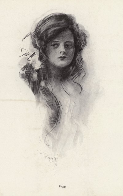 Retrato de uma jovem chamada Peggy (litho) de Harrison Fisher