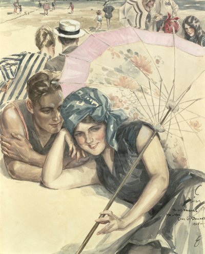 The First Pebble, 1925 (wc no papel) de Harrison Fisher