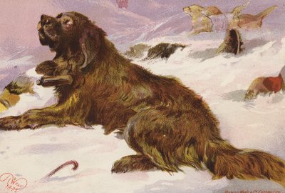 Alp a salvar o tio Peter (litografia a cores) de Harrison William Weir