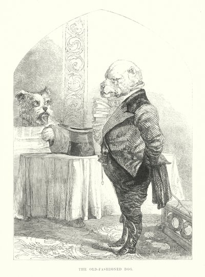Cães engraçados: O cão à moda antiga (gravura) de Harrison William Weir