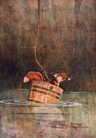 O Lobo e a Raposa (cor litho) de Harry Rountree