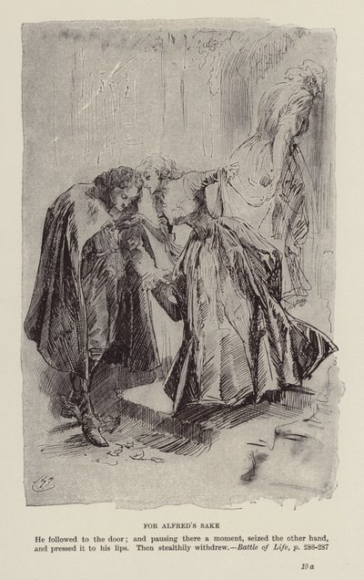 Livros de Natal de Charles Dickens: Batalha da Vida (litografia) de Harry (after) Furniss