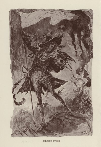 Ilustração para Barnaby Rudge de Charles Dickens (litografia) de Harry (after) Furniss