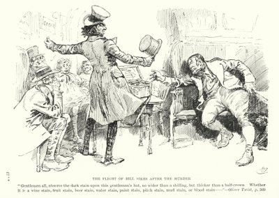 Ilustração para Oliver Twist de Charles Dickens (litografia) de Harry (after) Furniss