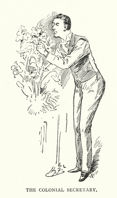 O Secretário Colonial (litografia) de Harry (after) Furniss
