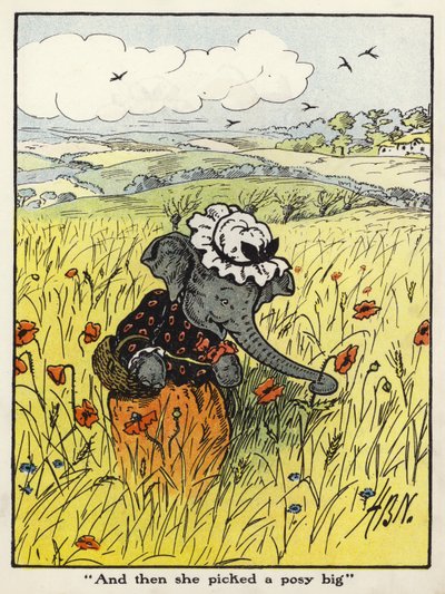 "E então ela escolheu um posy big" (cor litho) de Harry B Neilson