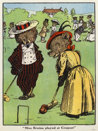 "Miss Bruina tocou no Croquet" (cor litho) de Harry B Neilson