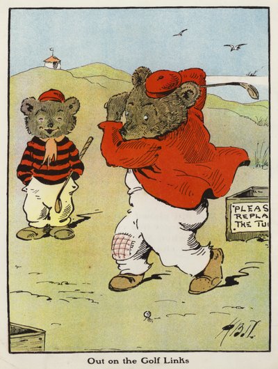 Nos Links de Golfe (cor litho) de Harry B Neilson
