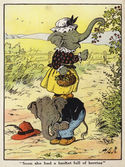 "Logo ela tinha uma cesta cheia de bagas" (cor litho) de Harry B Neilson