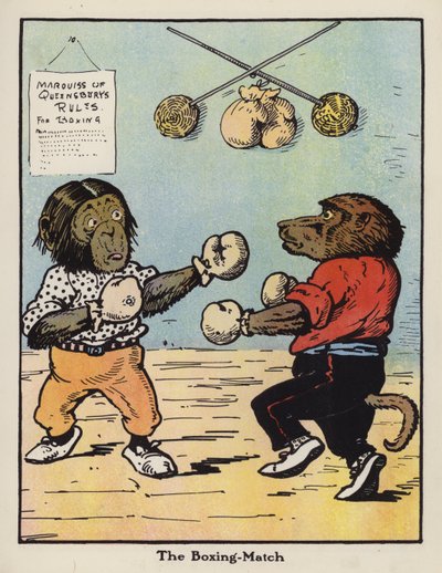 O jogo de boxe (cor litho) de Harry B Neilson