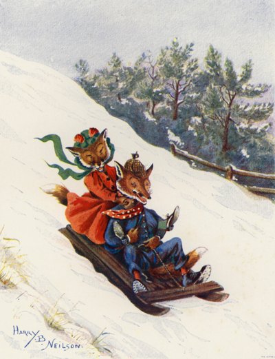 Toboganing (cor litho) de Harry B Neilson