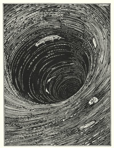 Edgar Allan Poe: Descida ao Maelstrom (litografia) de Harry Clarke
