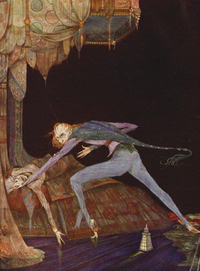 Edgar Allan Poe: Ele gritou uma vez, apenas uma vez (litografia a cores) de Harry Clarke