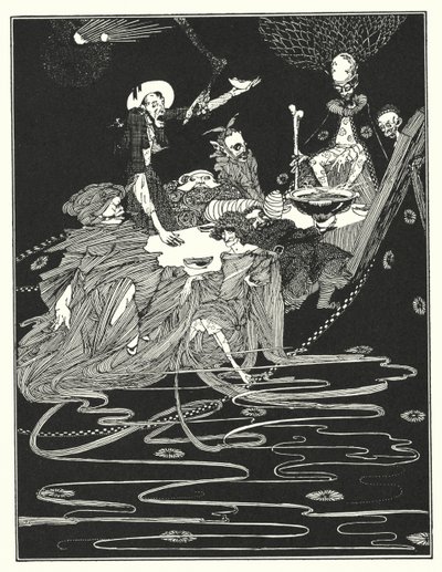 Edgar Allan Poe: Rei Peste (litografia) de Harry Clarke
