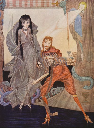 Edgar Allan Poe: Ligeia (litografia a cores) de Harry Clarke