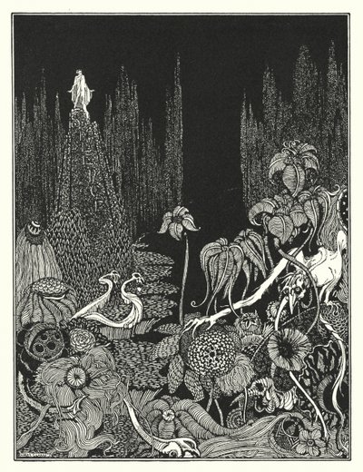 Edgar Allan Poe: Silêncio (litografia) de Harry Clarke