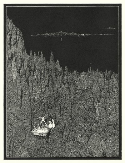 Edgar Allan Poe: O Inseto do Ouro (litografia) de Harry Clarke