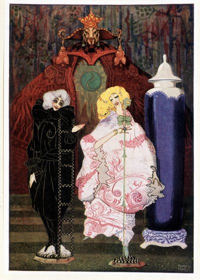 Você tem realmente coragem de ir ao mundo inteiro comigo? : Shepherdess & chimney sweeper - em "Contos de Fadas" por Hans Christian Andersen, doente. por Harry Clarke de Harry Clarke