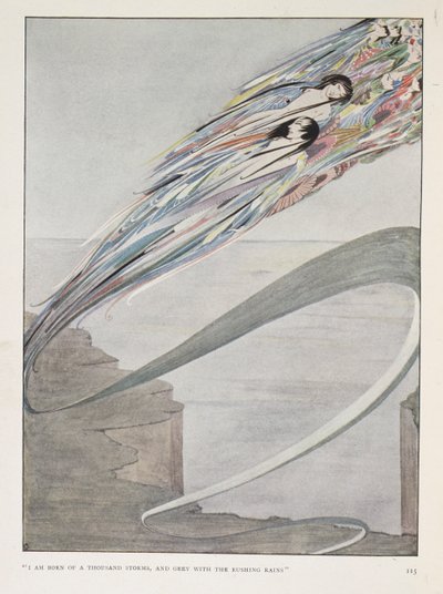 "Nasci de mil tempestades, e sou cinzento com as chuvas impetuosas." Do título do capítulo: "Tudo é espírito e parte de mim". de Harry Clarke