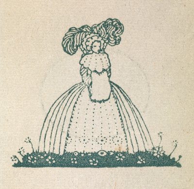 Ilustração de uma mulher com um vestido grande. de Harry Clarke
