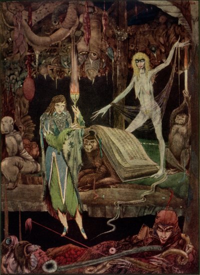 "Methinks, a Million Fools in Choir / are Raving and Will Never Tire", ilustração de Faust de Goethe, traduzido por John Anster de Harry Clarke