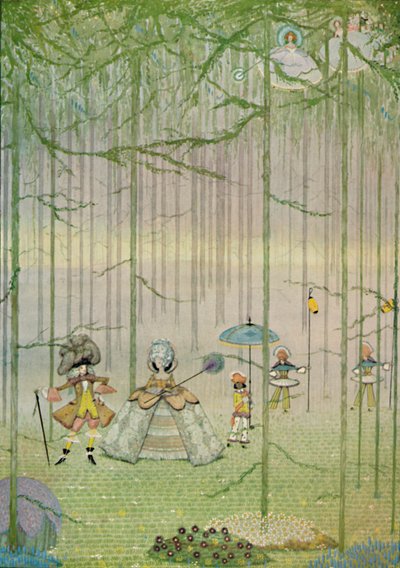 Riquet com o topete. Dos contos de fadas de Charles Perraults. Desenho a aguarela, 1923 de Harry Clarke