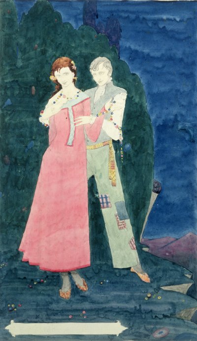 A Playboy do Mundo Ocidental por JM Synge (1861-1909), design para a Janela de Genebra de Harry Clarke