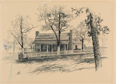 Fazenda de H. P. Bottom perto da posição de Rousseau de Harry Fenn
