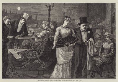 Uma noite de verão no terraço da Câmara dos Comuns de Harry Furniss