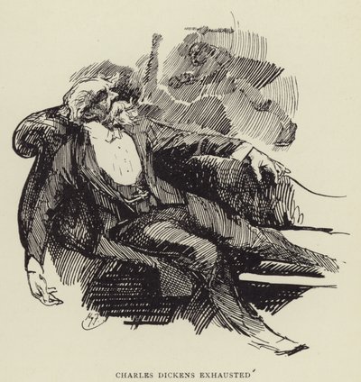 Charles Dickens exausto de Harry Furniss