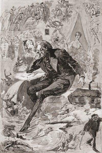David Copperfield. Ilustração de Harry Furniss para o romance de Charles Dickens David Copperfield, de The Testimonial Edition, publicado em 1910. de Harry Furniss