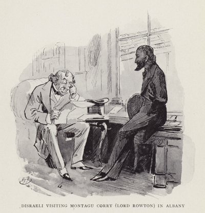 Disraeli visitando Montagu Corry (Lord Rowton) em Albany de Harry Furniss