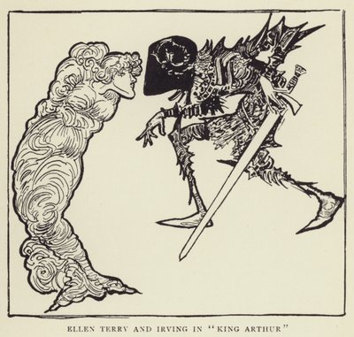 Ellen Terry e Irving no rei Arthur de Harry Furniss