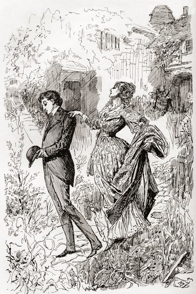 Estella e Pip no jardim da Srta. Havisham. " de Harry Furniss