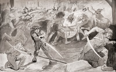 Ilustração para o romance de Charles Dickens Um Conto de duas cidades de Harry Furniss
