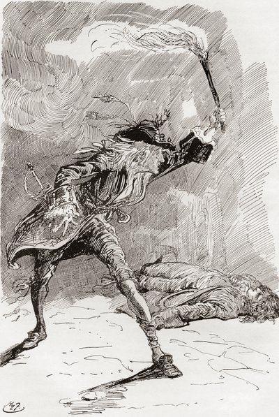 Ilustração do romance de Charles Dickens Barnaby Rudge de Harry Furniss