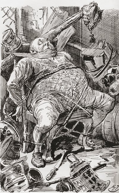 Ilustração do romance de Charles Dickens Barnaby Rudge de Harry Furniss