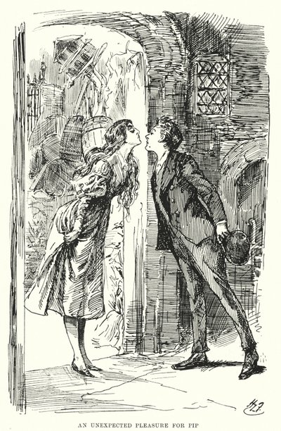 Ilustração para Grandes Expectativas de Charles Dickens (litho) de Harry Furniss