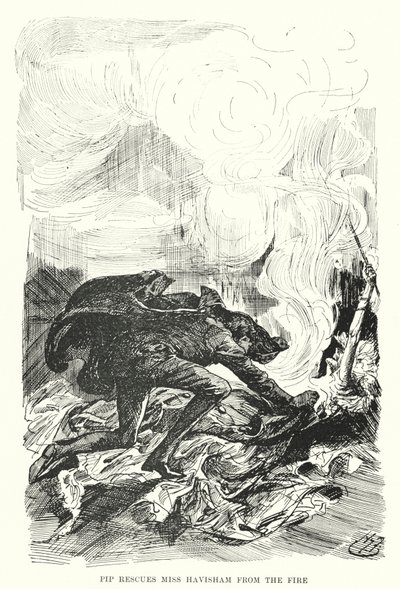 Ilustração para Grandes Expectativas de Charles Dickens (litho) de Harry Furniss