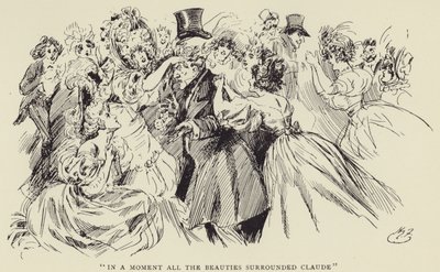 Em um momento todas as belezas cercaram Claude de Harry Furniss