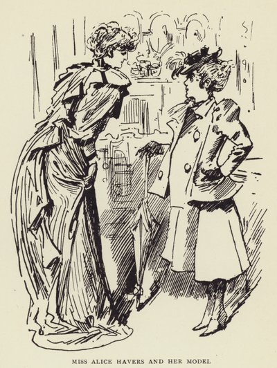 Senhorita Alice Havers e seu modelo de Harry Furniss