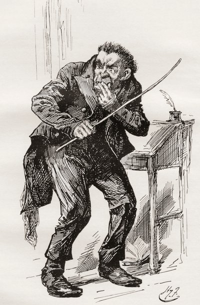 Sr. Ratazana. Ilustração de Harry Furniss para o romance de Charles Dickens Nicholas Nickleby, de The Testimonial Edition, publicado em 1910. de Harry Furniss