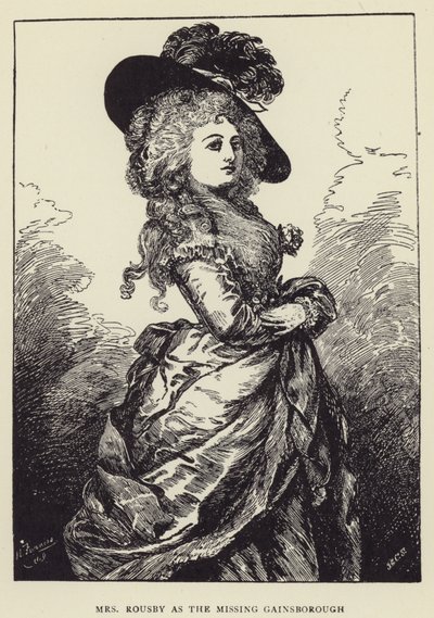 Sra. Rousby como o Missing Gainsborough de Harry Furniss