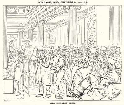 Soco cartoon: O Reform Club (gravura) de Harry Furniss