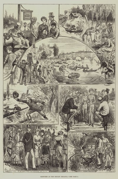 Esboços na Regata de Henley de Harry Furniss