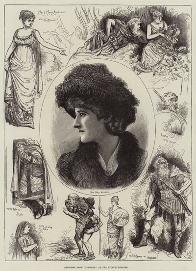 Esboços de Ingomar no Lyceum Theatre de Harry Furniss