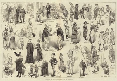 Esboços da bola de fantasia em Liverpool de Harry Furniss